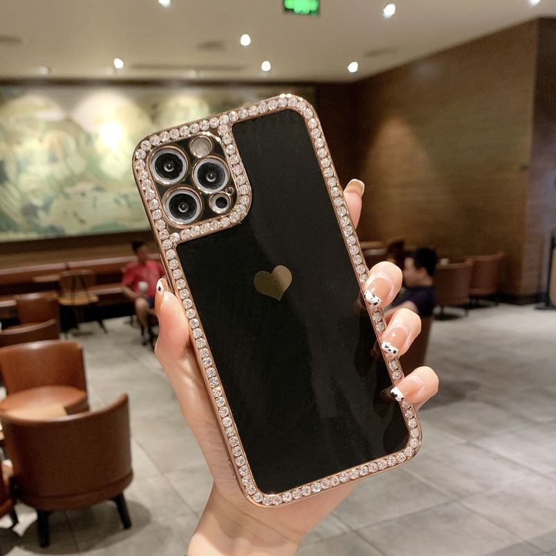 Wholesale TPU Rhinestone Heart Phone Case